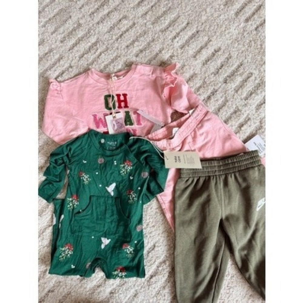 NWT Baby Bundle Jessica Simpson Pink  Kyte Baby Romper Nike‎ Joggers 18M 12-18M